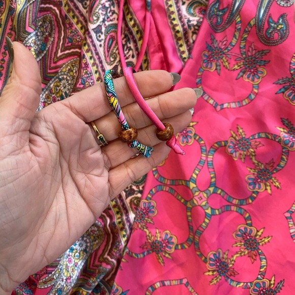 Planet Blue - Hot Pink Multi-Colored Handkerchief Halter Dress, 1 size - Picture 8 of 8